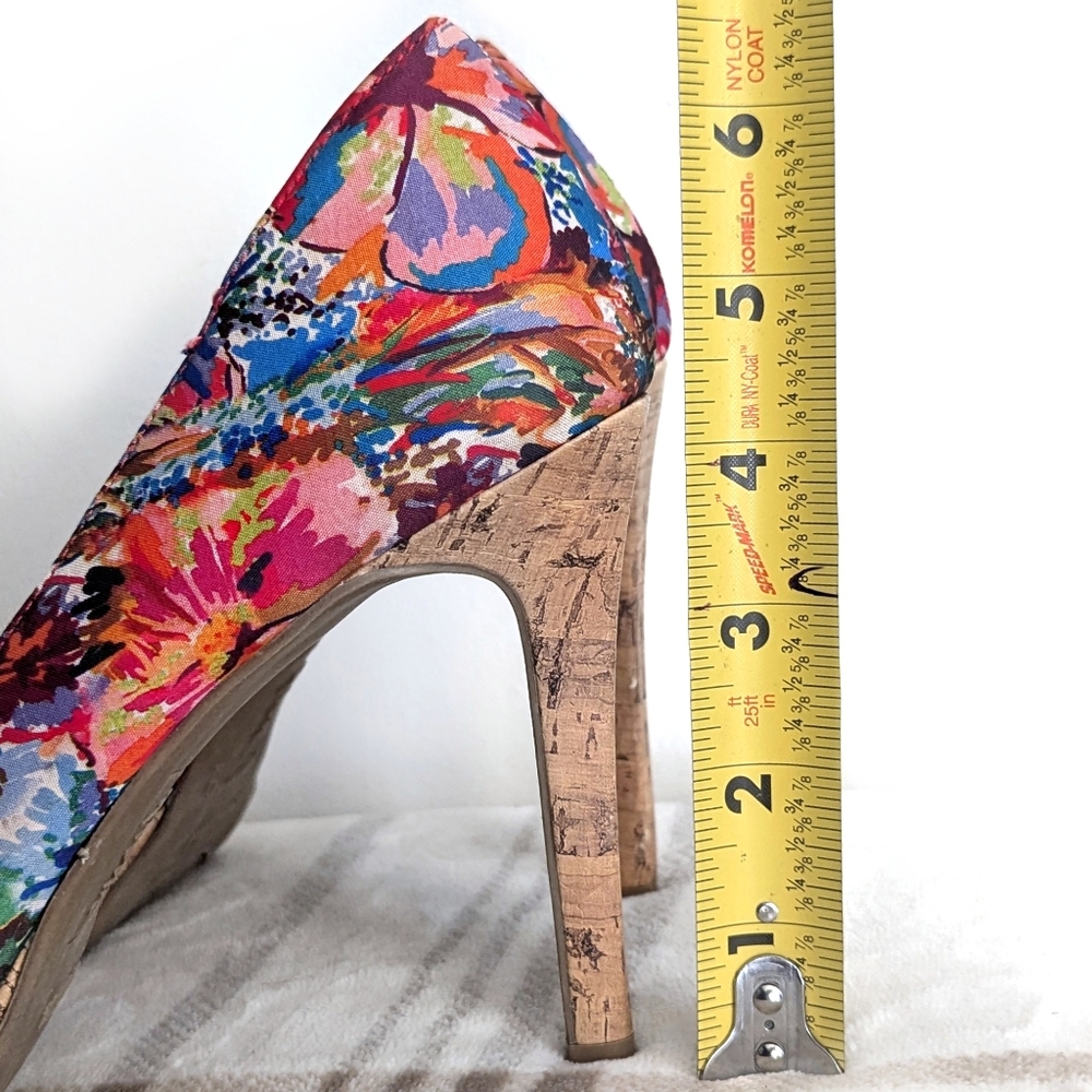 FIONI Laguna Tropical Multicolor Floral High Heel Platforms Stilettos - Picture 8 of 8